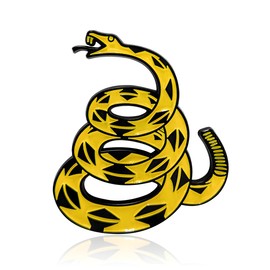 KVAEY Dont Tread on Me Car Sticker, Automotive 3D Gadsden Flag Rattlesnake Metal Emblem Decal, Snake Emblems Badge Bumper Decoration for Car Truck Motorcycle, Car Accessories (Black & Yellow)
