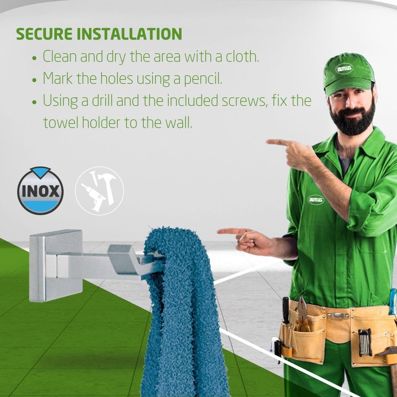 Amig - Bathroom Towel Hook Mod. 8 | Wall-Mounted Towel