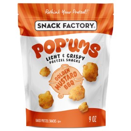 Snack Factory Pop'ums Golden Mustard BBQ Pretzel Snacks, 9 Oz Bag