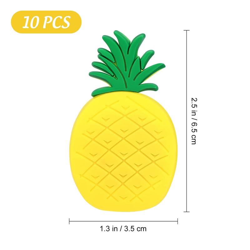 Warmhm 10pcs 3D Pineapple Fridge Magnets Whiteboard Sticker Fruit Refrigerator