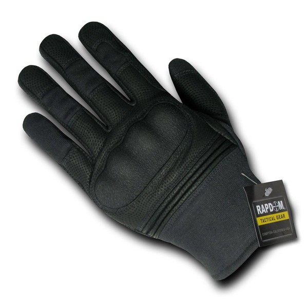 Rapdom Tactical Hard Knuckle Slip-On Gloves, Black, Small