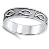 Christian Fish Ichthus Eternity Love Ring .925 Sterling Silver Band