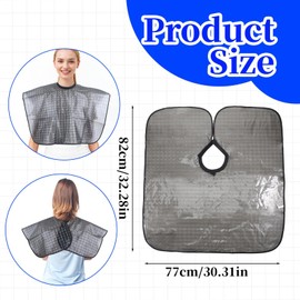 YBEATY Waterproof Post Surgery Shower Cape Cover Mastectomy Chest Shoulder Arm Shower Protection Recovery Water Resistant Post Surgery Garment with Drain Pockets, Short Comb Out Stylist Hair Dye Cape