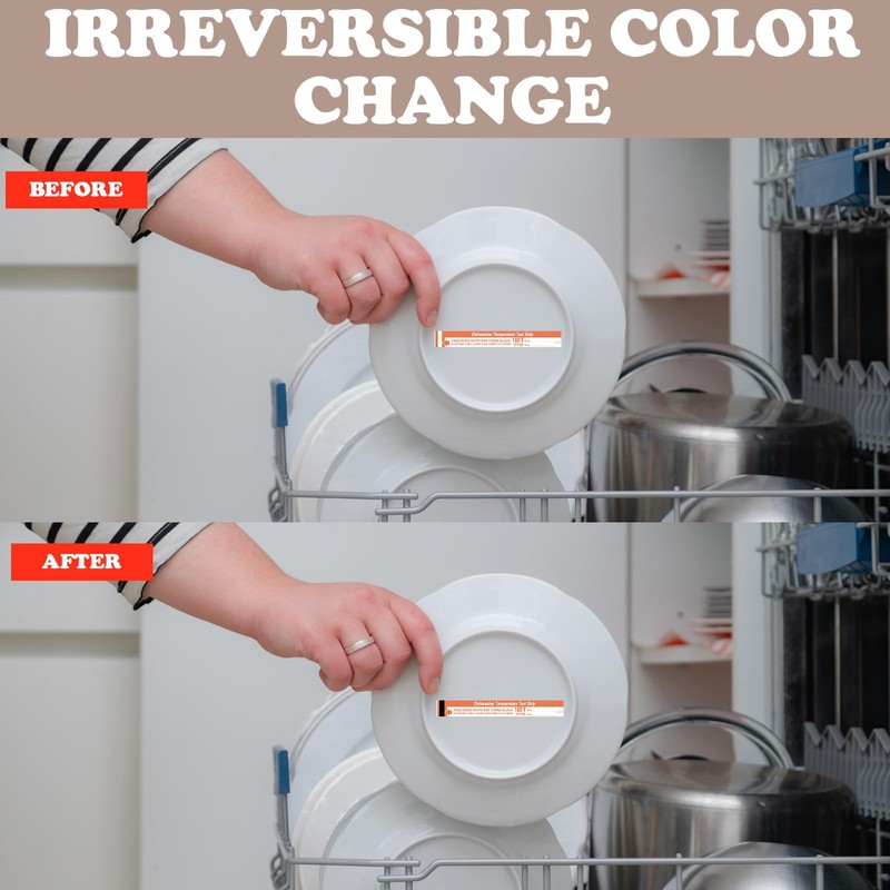 Relaxweex 25 Pcs Dishwasher Temperature Strips Dishwasher 160° F Temp