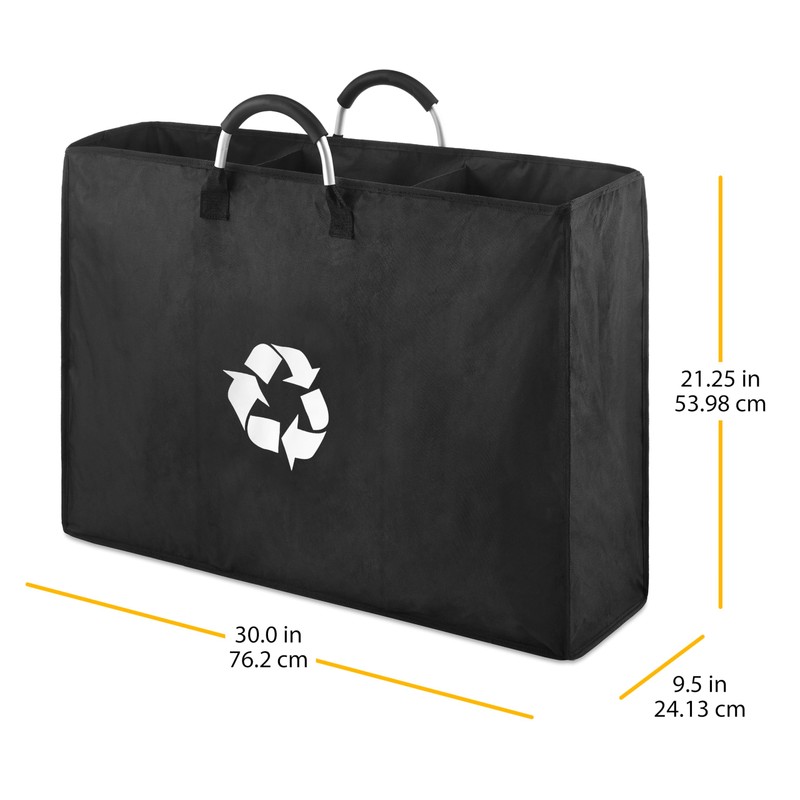 Whitmor Aluminum Handle Triple Recycle Sorter Black