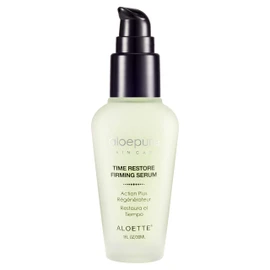Aloette Time Restore Firming Serum for Face & Neck - Anti-Aging Facial Serum for Wrinkles & Fine Lines - Hydrates Dry Skin with Vitamin C & Aloe Vera - Cruelty Free
