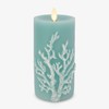 Luminara Embossed Coral Flameless LED Candle Moving Flame Pillar, Unscented