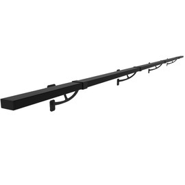 AMSOOM Bar Foot Rail Kit- Railings Hardware for Indoor and Outdoor Heavy Duty Steel Combination Wall Mount Rail Brackets and Square Tube.(Black, 8 Feet)