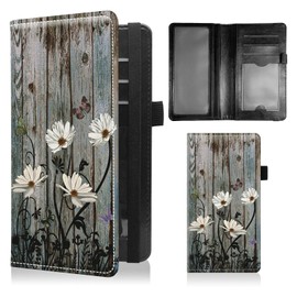 BFSEROBJ Checkbook Covers for Personal Checkbook Duplicate Checks RFID Blocking Checkbook Cover for Women Men with Elastic Strap Card Slots Pen Holder - Floral Flower Butterfly