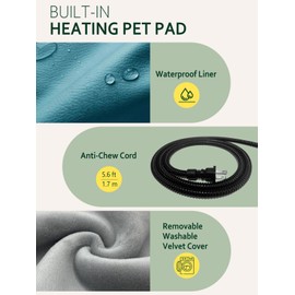 LUBLACET Heated Cat House for Outside Cat Insulated in Winter,Fully Waterproof,with Adjustable Awning,Escape Door,Indoor Outdoor Cat Shelter for Feral Stray Barn Cat to Stay Warm&Dry(Dark Green,13"x17"x20")