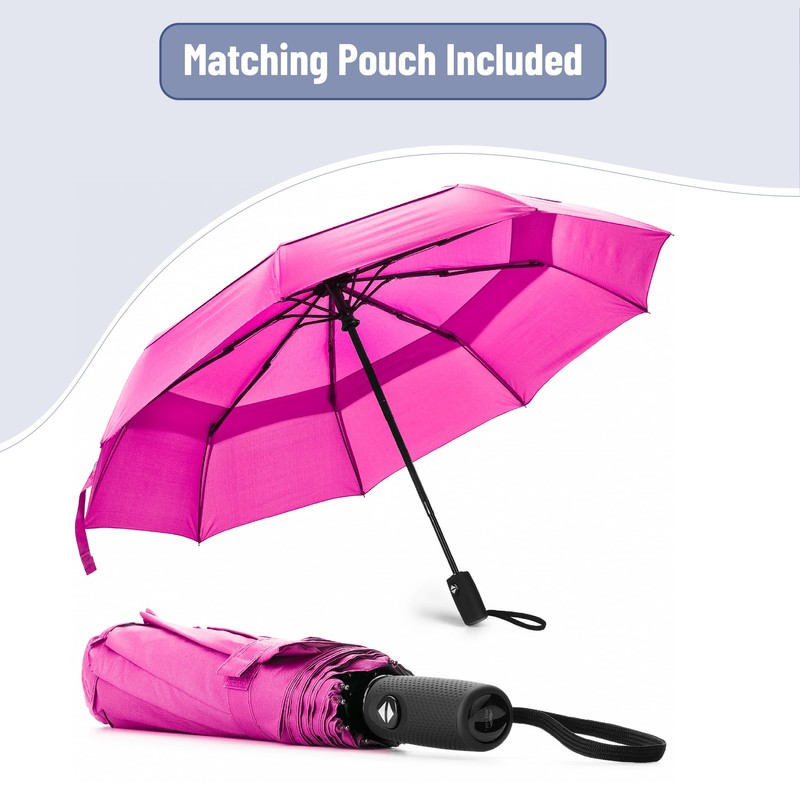 Mr. Pen- Windproof Travel Umbrella, Pink Blossom, Automatic Umbrellas for