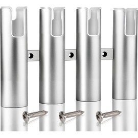 Aluminum Fishing Boat Rod Holder, 3/4 Link Tube Rod Rack, Marine Grade Aluminum Rod Mount for Boats & Yachts, Silver