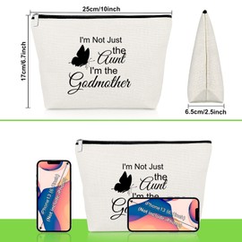 Godmother Gift for Women Aunt Cosmetic Bag Announcement Gift Christian Baptism Gift for Godmother to Be Bast Aunt Makeup Bag Auntie Gift from Niece Promotion Gift Easter Prayer Gift Cosmetic Pouch