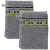 Erwin Müller Set of 2 Terry Towelling Wash Mitt Grey/Green