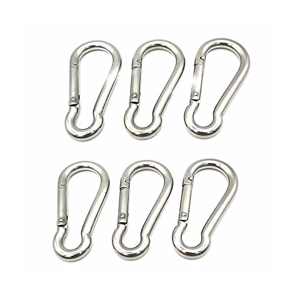 M4X40mm Stainless Steel Carabiner Clip Spring-Snap Hook Carabiner Clips for