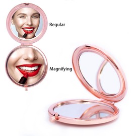 Inspirational Gifts for Girls Women Compact Makeup Mirror,The World is Better Motivational Gifts for Friend Sister Travel Makeup Mirror for Niece Daughter Graduation Birthday Thanksgiving Gifts C1238