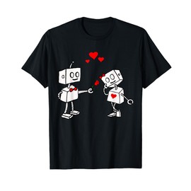 Valentines Day Robots Couple Love Story T-Shirt