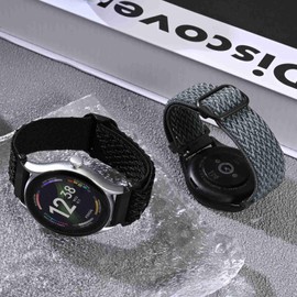 BISONSTRAP Stretchy Nylon Watch Strap, Adjustable Buckle Loop Straps, Quick Release, Elastic Braided Nylon Strap, 16 mm, 18 mm, 19 mm, 20 mm, 22 mm, Nylon, No gemstone