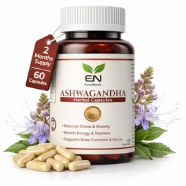 Ashwagandha Capsules 500mg – 60 Vegetarian Herbal Capsules – Natural Stress & Anxiety Support – Energy, Stamina & Focus Booster – Ayurvedic Herbal Supplement for Men & Women