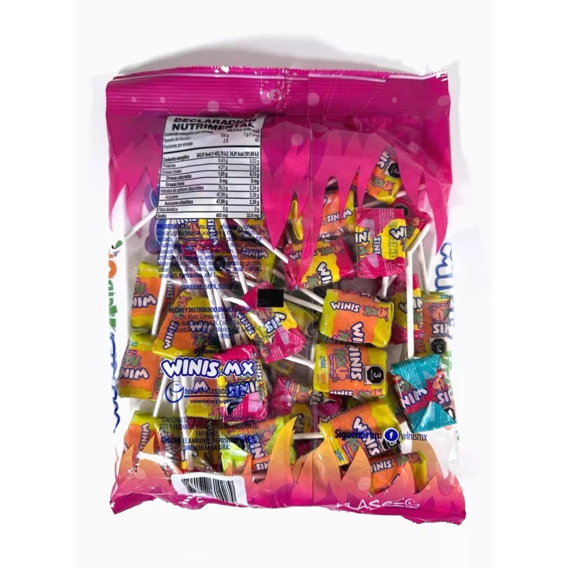 Winis 2-Pk Winis AcidUp Chili Flavored Taffy Lollipops 40pcs 280g