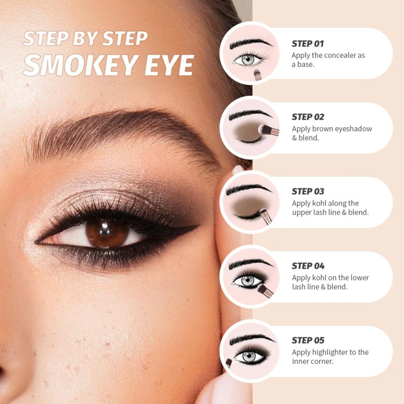 Brochas De Maquillaje De Doble Cara, Docolor 6 Piezas Juego