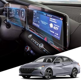 WEIPIN For 2021-2025 Elantra (SE/SEL/Limited/N Line) Screen Protector 10.25 Inch Glossy Tempered Glass Touchscreen *1 + Dashboard *1 Accessories - No More Scratch&Fingerprint
