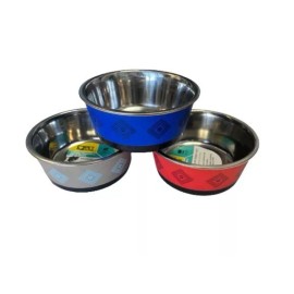 Pet Zone Deluxe Stainless Steel Bowl Medium 4cups Dog, cats, small animals, etc - Gray