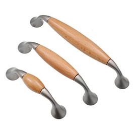 Onpira Wooden Handles, Wooden Knob, Furniture Handle, Drawer Handle, Furniture Handles, Natural (Hole Spacing: 128 mm)