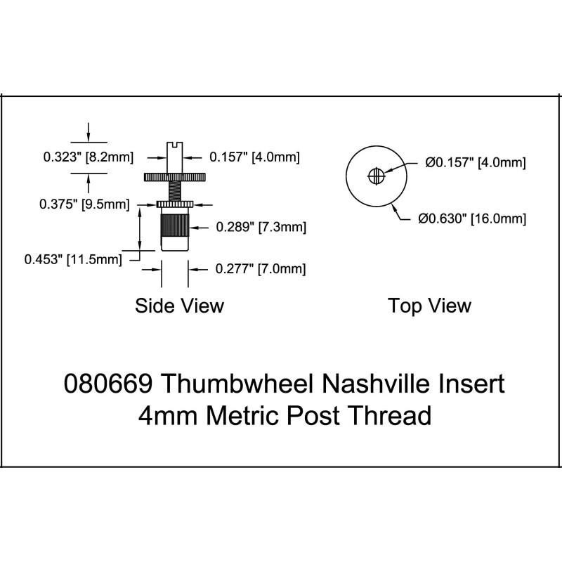 Bitterroot Bridge Insert Post Nashville Thumbwheel Chrome 080669CH