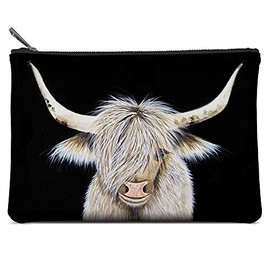 Mothers Day Gifts Large Zippered Pouch by Studio Oh! - Beau the Yak - 10" x 7" - Faux Leather Material with Full-Color Artwork & Cotton Lining - for Makeup, Pens, Chargers & More
