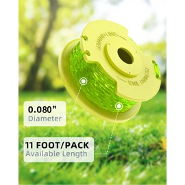 10 Pack Weed Wacker String Replacement Compatible with Ryobi One Plus+, 0.080‘’ String Trimmer Refill AC80RL3, Twisted Weed Eater String Compatible with Ryobi 18V, 24V, 40V Cordless Trimmers
