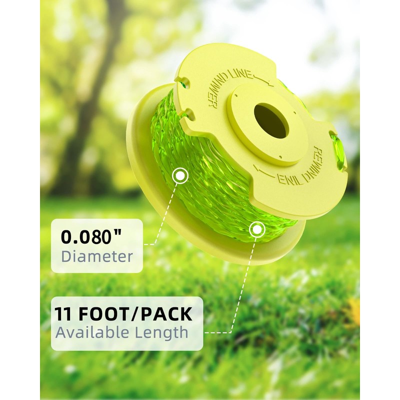 10 Pack Weed Wacker String Replacement Compatible with Ryobi One
