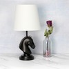 Simple Designs LT1089-BLK 17.25" Tall Polyresin Decorative Chess Horse Bedside