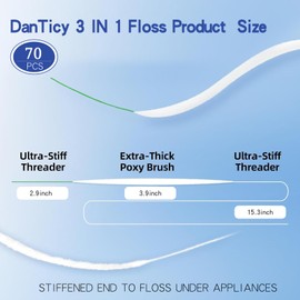 Super Floss Dental Floss for Braces, Pre-Cut Strands (1 Pack (70 Pcs))