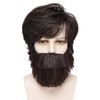 Man Costume Wig Realistic Shaggy Old Man Wig with Detachable
