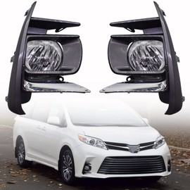 SEBLAFF 2-Pack Fog Light Assembly with Bulbs and Harness Switch Kit Replacement for 2018-2019 Sienna Base L LE SE XLE Limited 52030-08030, 52040-08030