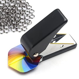 YIEUR Dart Flight Hole Punch with 100 Pieces Shaft O Rings Metal Spring Rings Silver Stainless Steel Dart Flights Accessories (Black)