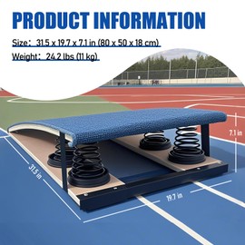 Gymnastics Springboard for Kids and Teens, Sturdy Wood Frame, High-Rebound Springs, Non-Slip Felt Surface, Vault Training Board, Easy Storage, No Installation