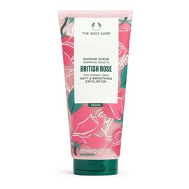 Exfoliante de ducha British Rose: exfoliación suave y tersa para pieles normales, vegano, 6,75 onzas líquidas
