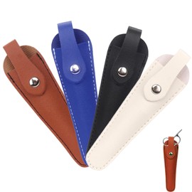 Pack of 4 Scissors Sheath, Salon Hair Scissor Bag, Professional PU Leather Scissors Bag, Portable Scissors Bag, Four Colours, for Storing Single Scissors, Hairdressing Scissors Professional