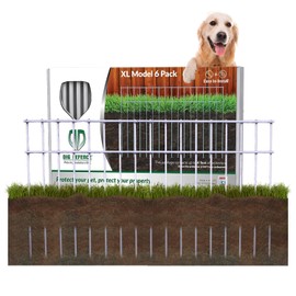 Dig Defence Original Animal Barrier Fence - X-Large Decorative Garden Fence, Outdoor No Dig Fence for Dogs and Rabbits, Yard and Patio - 24”(L) x 15”(H), 6 Pack