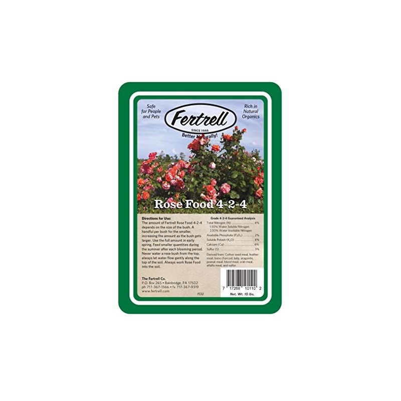 Fertrell Rose Food 4-2-4 Organic Fertilizer, 10lb or 25lb