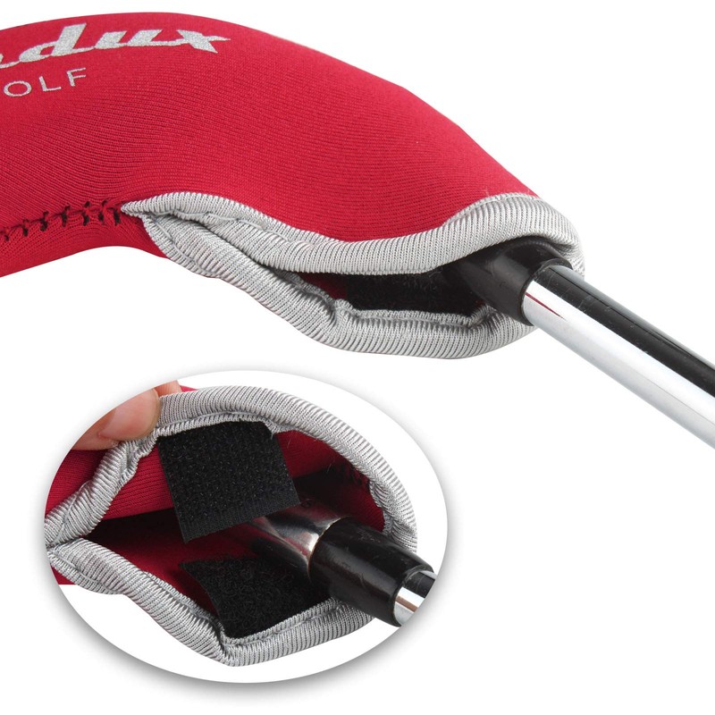 Andux Golf Iron Club Head Covers 10pcs/Set Black/red MT/A02
