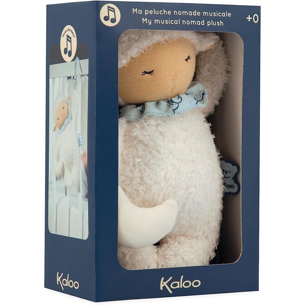 Kaloo - Doux Sommeil - Asleep Musical Sheep Plush - Hush Little Baby Lullaby - Travel-Suitable and Helps Baby Fall Asleep - 20 cm - White - 0 Months +, K221005
