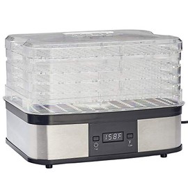LEM Products 5-Tray Digital Dehydrator, Plastic and Stainless Steel, Black and Silver