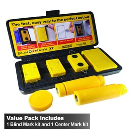 Calculated Industries 8125 Value Pack - Blind Mark and Center Mark Drywall Install Tools | For Electrical Outlet Box and Recessed Can-Light Cutouts | Powerful Rare-Earth Magnetic Targets and Locator