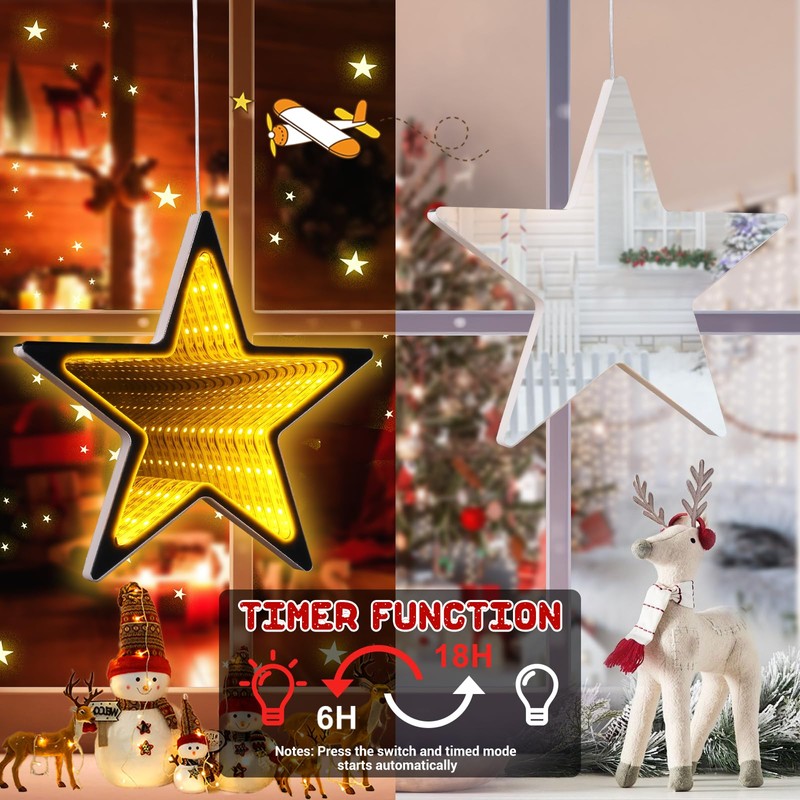 ELKTRY Suction Cup Christmas Lights