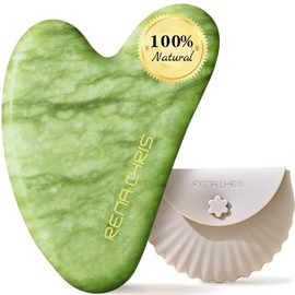 Rena Chris Gua Sha Gesichtswerkzeuge-Xiuyan Jade Gua Sha Stein für Gesichtsmassage (Grün)