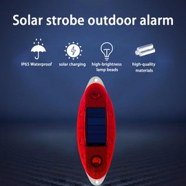 QXMH Solar Strobe Warning Light: Small Solar Safety Warning Light 360 Degree & Outdoor Waterproof, Traffic Pavement Bright LED Lights for Construction Site, Traffic (LJ112 Red 1 Pack)
