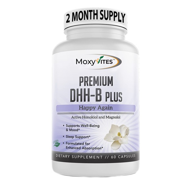 MoxyVites DHH-B Supplement - Bioactive Honokiol Magnolia bark Extract | for Cellular Health| Organic Ashwagandha & Herbs, High Strength 60 Vegan Capsules, 2 Month Supply, Non GMO